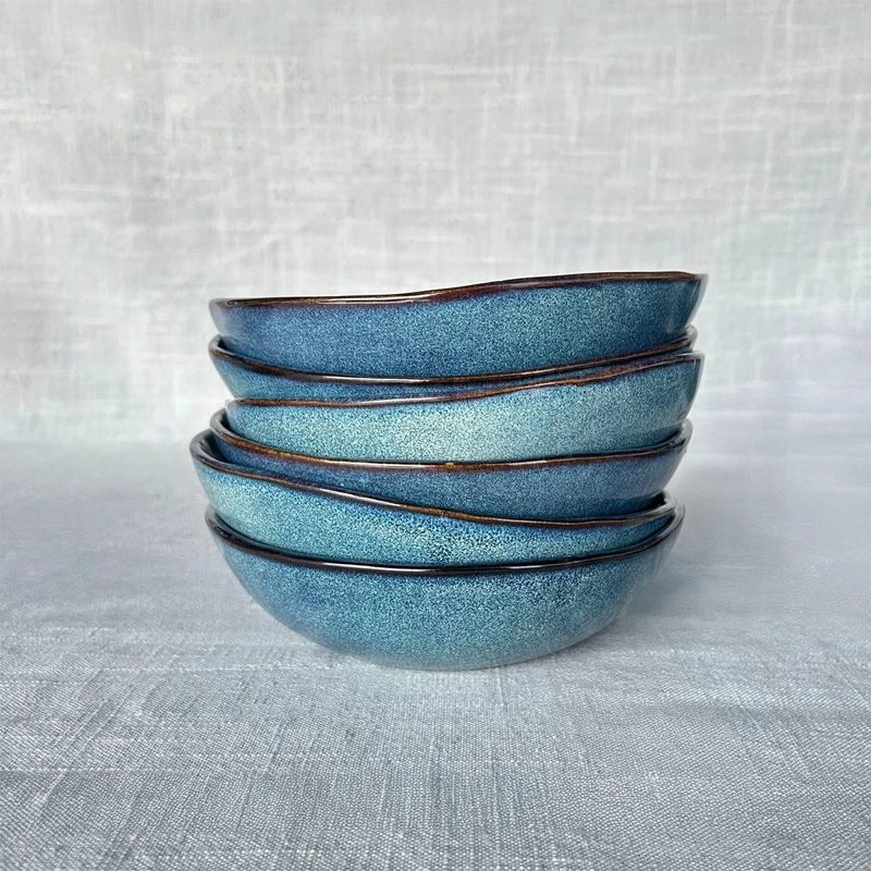 SET 6 BOWL REDONDO CERAMICA AZUL 18X5 CM LINEA EFES - 2