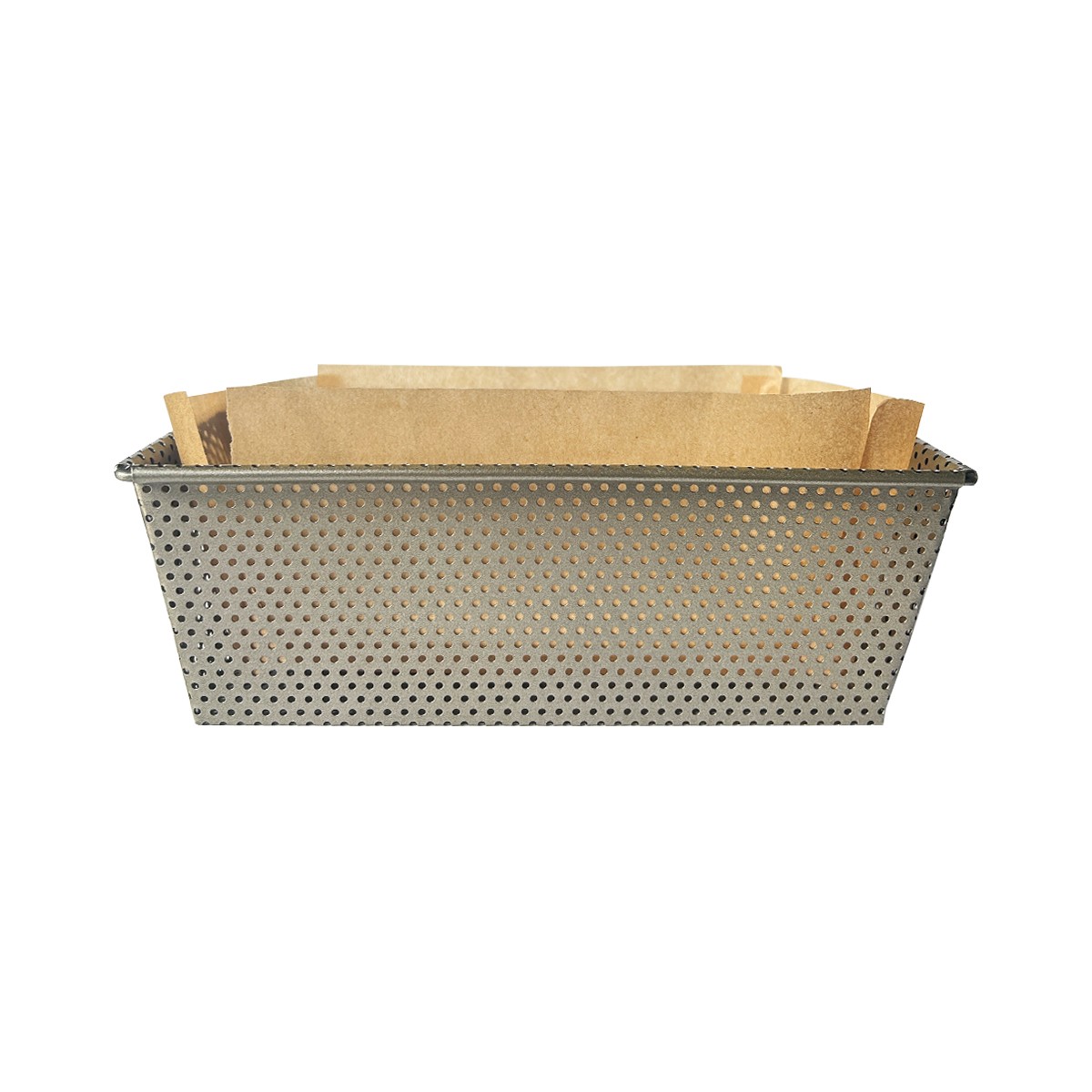 MOLDE PAN CLÁSICO MICRO PERFORADO 21X11.5X7.5 CM + PACK DE PAPEL ANTIADHERENTE - 3