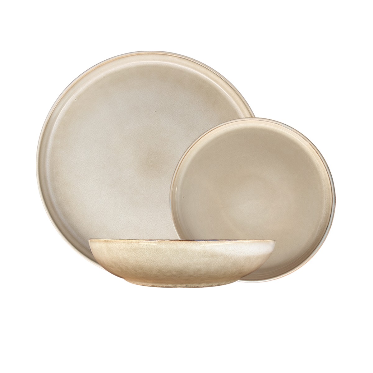 SET VAJILLA 18 PIEZAS CERAMICA BEIGE LINEA OSLO - 1