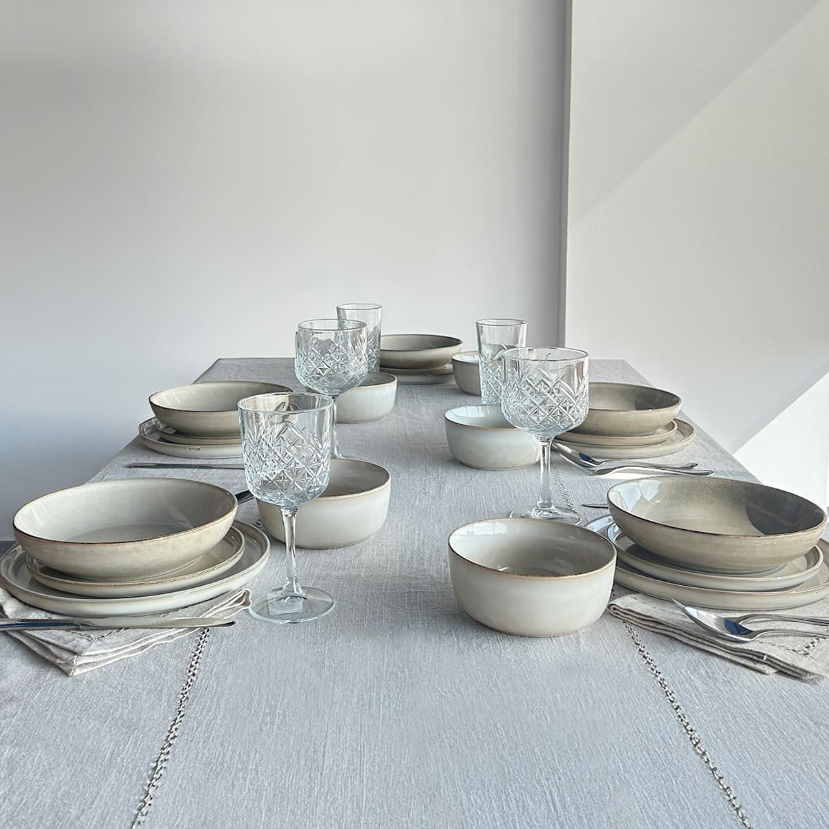 SET VAJILLA 18 PIEZAS CERAMICA BEIGE LINEA OSLO - 4