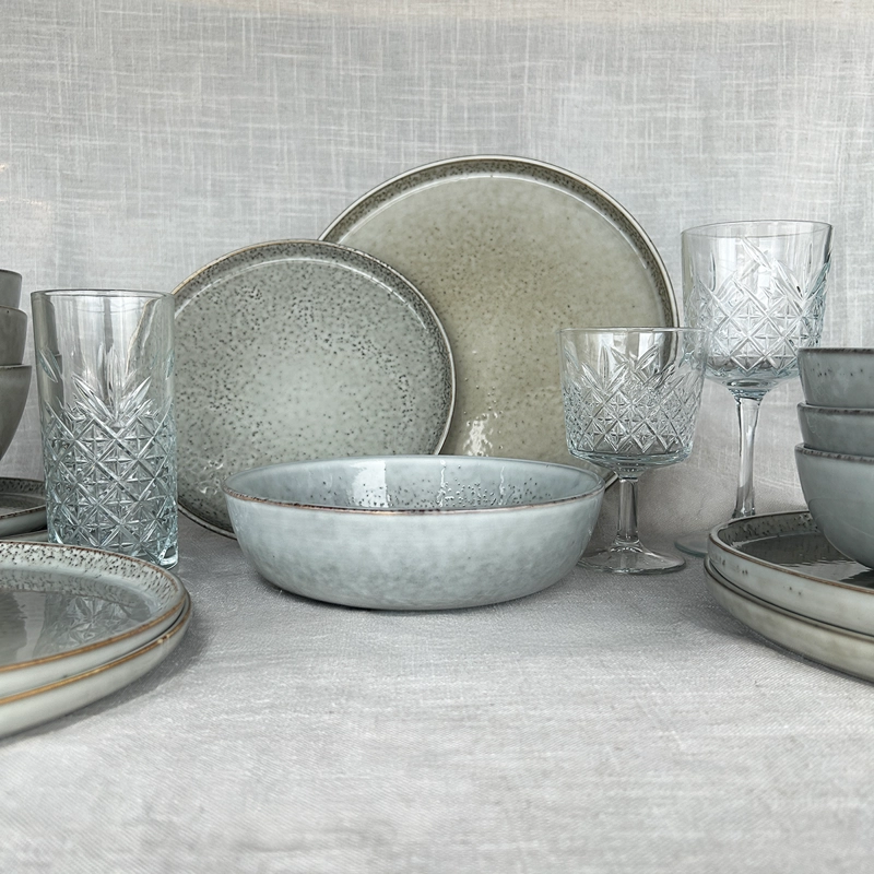 SET VAJILLA 18 PIEZAS CERAMICA GRIS LINEA OSLO - 3