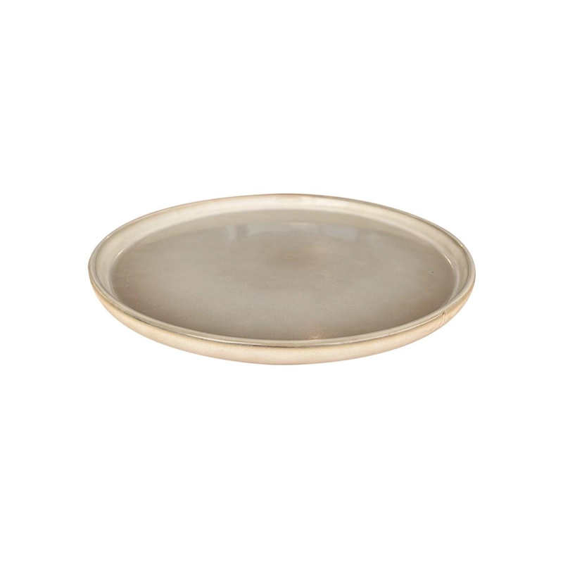 SET 6 PLATOS REDONDO CERAMICA 26.5 CM BEIGE LINEA OSLO - 3