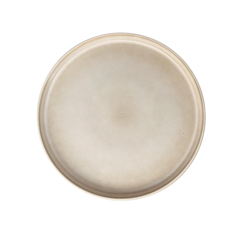 SET 6 PLATOS REDONDO CERAMICA 26.5 CM BEIGE LINEA OSLO - 9
