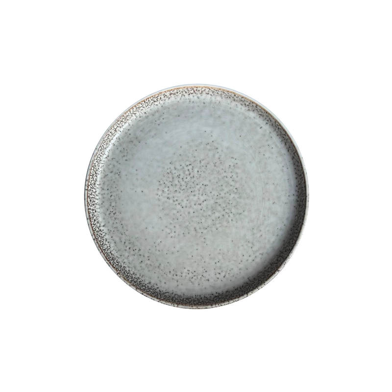 SET 6 PLATOS REDONDO CERAMICA 22 CM GRIS LINEA OSLO - 1