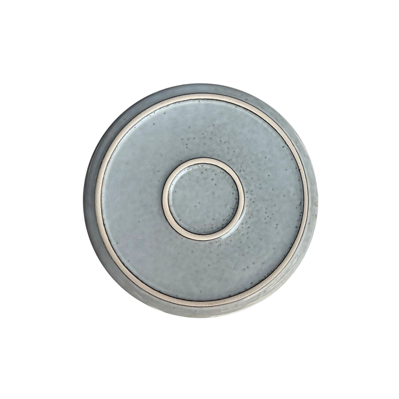 SET 6 PLATOS REDONDO CERAMICA 22 CM GRIS LINEA OSLO - 4