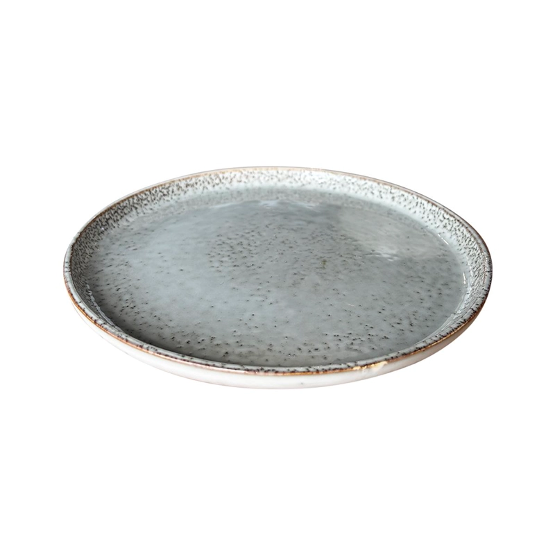 SET 6 PLATOS REDONDO CERAMICA 22 CM GRIS LINEA OSLO - 7