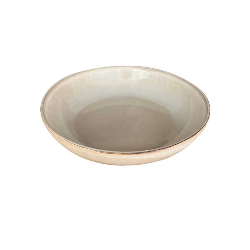 SET 6 BOWL REDONDO CERAMICA 21.8X5 CM BEIGE LINEA OSLO - ( TIPO GRES ) - 1