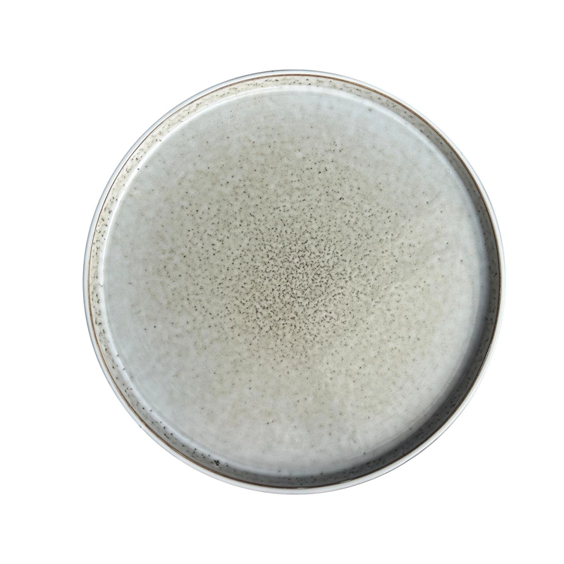 SET 6 PLATOS REDONDO CERAMICA 27 CM GRIS LINEA OSLO - 1