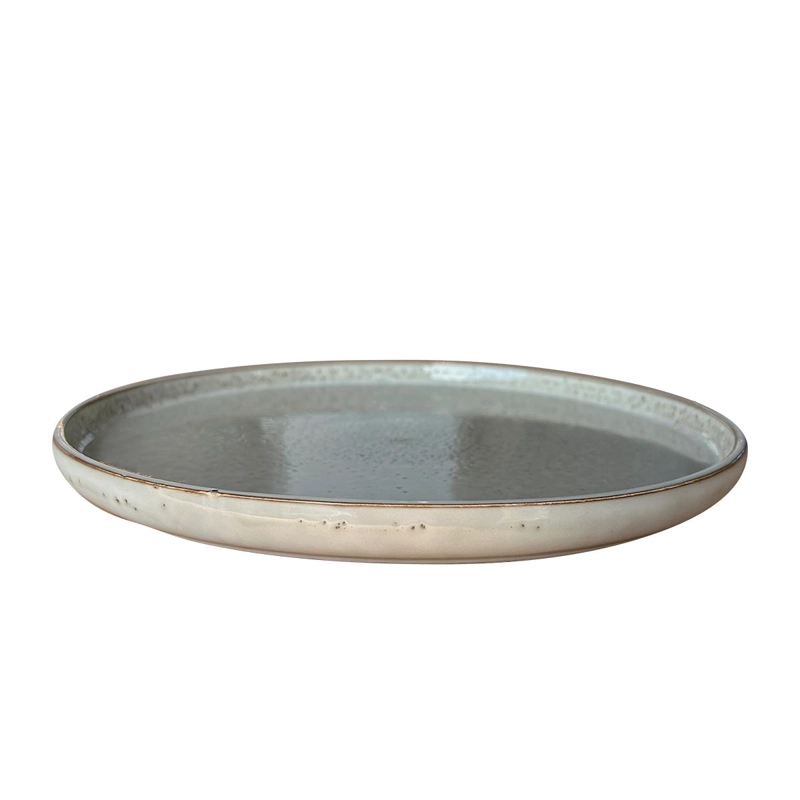 SET 6 PLATOS REDONDO CERAMICA 27 CM GRIS LINEA OSLO - 3