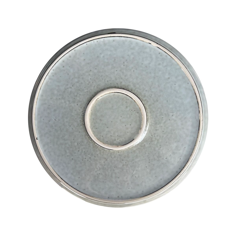 SET 6 PLATOS REDONDO CERAMICA 27 CM GRIS LINEA OSLO - 4