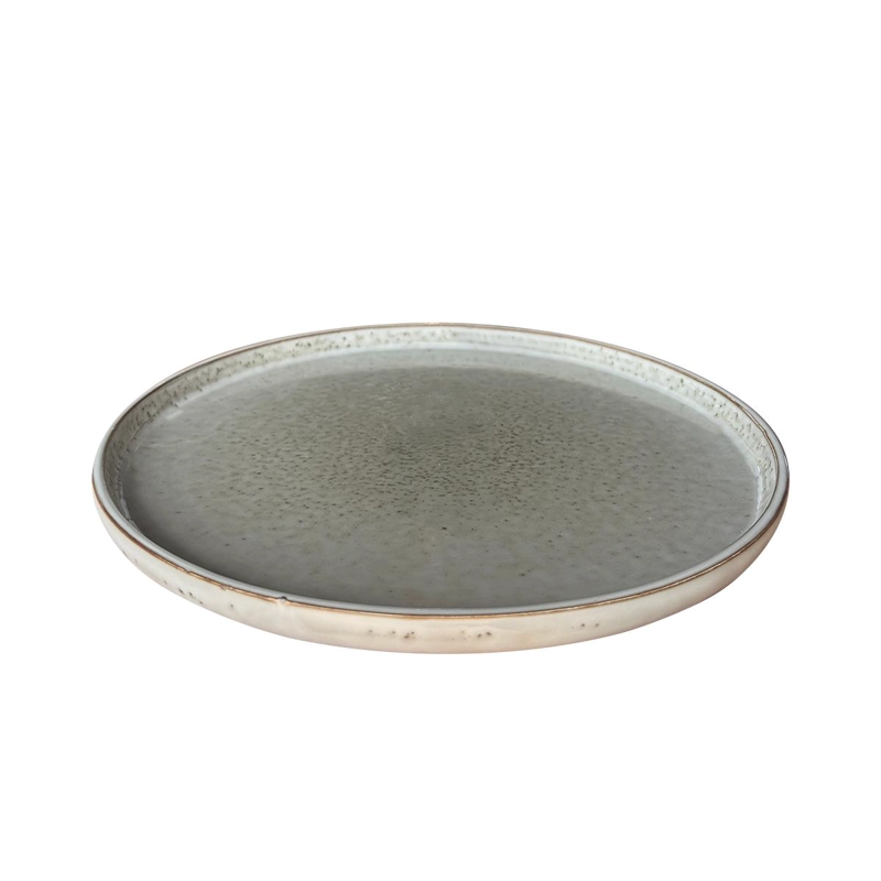 SET 6 PLATOS REDONDO CERAMICA 27 CM GRIS LINEA OSLO - 9