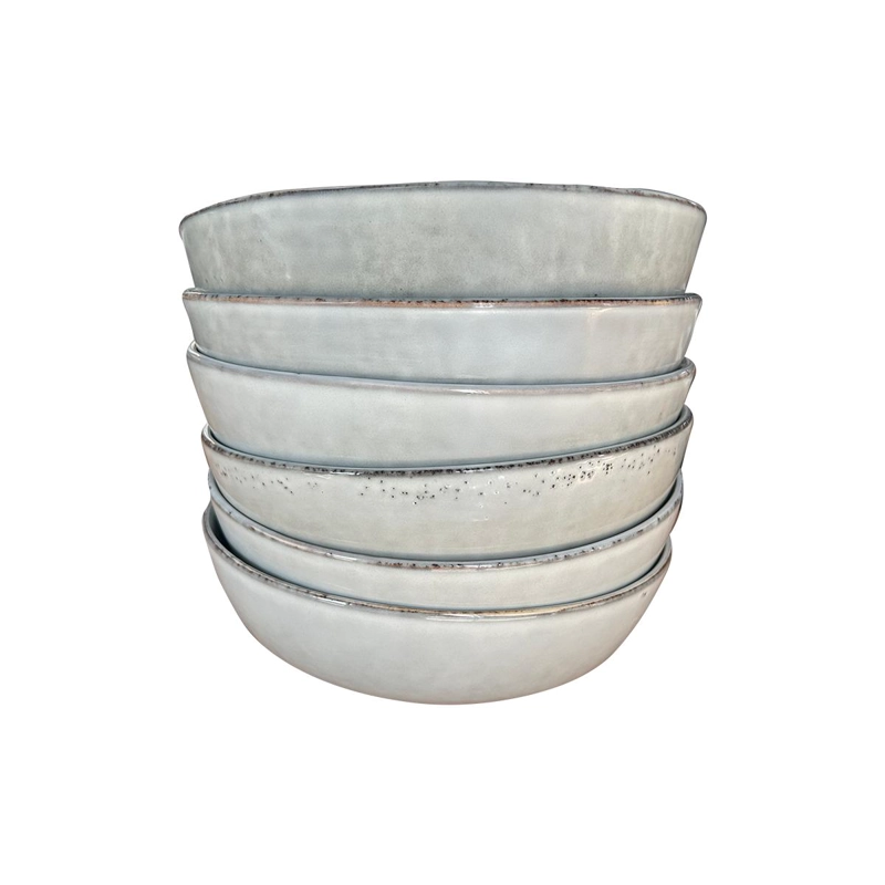 SET 6 BOWL REDONDO CERAMICA 19.5X5.7 CM GRIS LINEA OSLO - 4