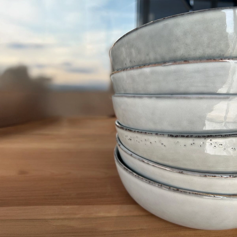 SET 6 BOWL REDONDO CERAMICA 19.5X5.7 CM GRIS LINEA OSLO - 8