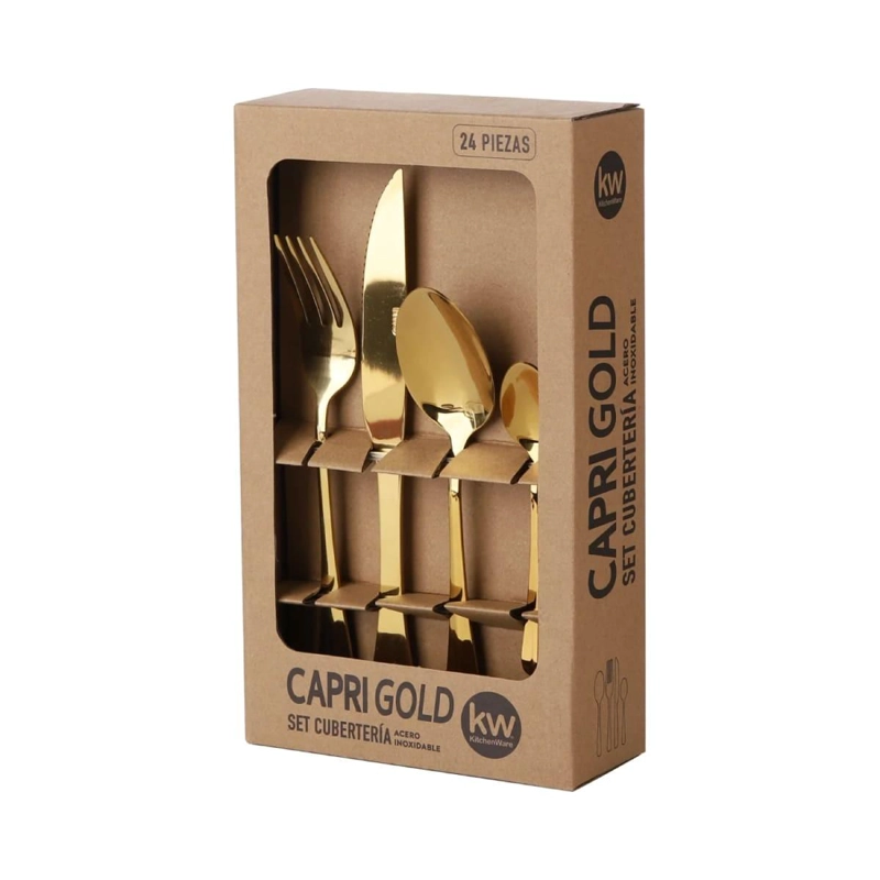 SET DE CUBIETOS 24 PIEZAS CAPRI COLOR DORADO - 5