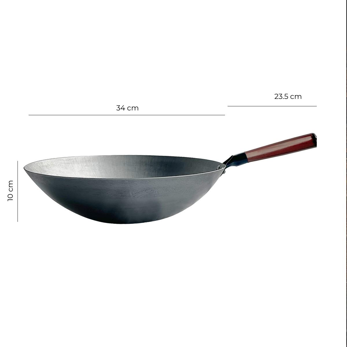 WOK DE HIERRO CONCAVO CON MANGO 34 CM - 8