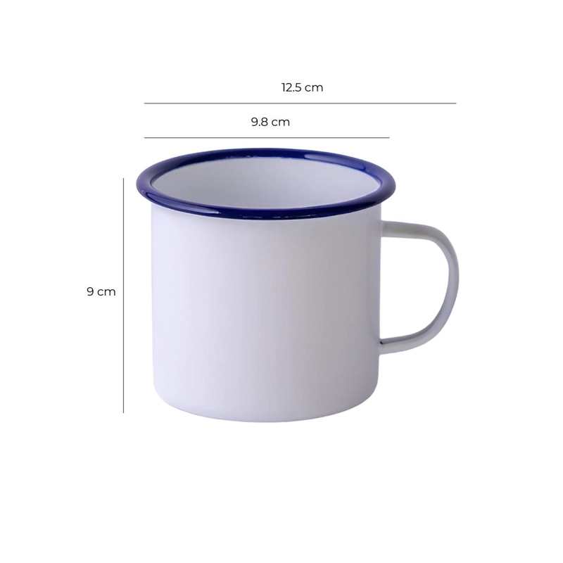 SET DE 4 MUG ENLOZADO BLANCO 500 ML - 2