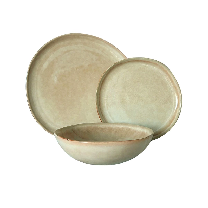 SET VAJILLA 18 PIEZAS CERAMICA ARENA LINEA RUSTICA - 1