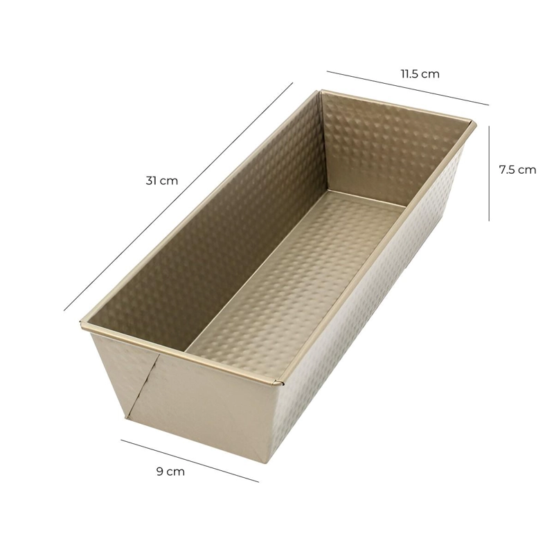 MOLDE RECTANGULAR 30 CM ANTIADHERENTE GOLD - 3