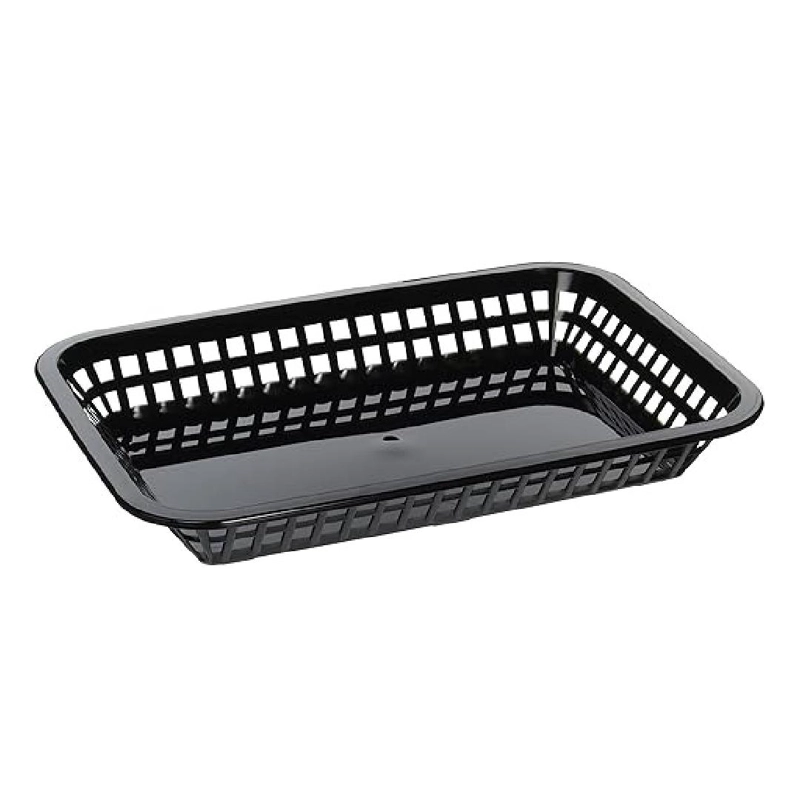 CANASTO POLIETILENO NEGRO RECTANGULAR 30X21X3.5 CM - 1