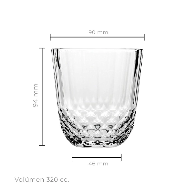 SET 6 VASOS WHISKY 320 CC LINEA DIONY - 4