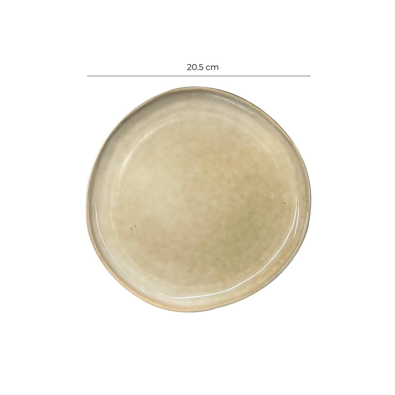SET DE 6 PLATO REDONDO CERAMICA 20.5 CM ARENA LINEA RUSTICA - 5