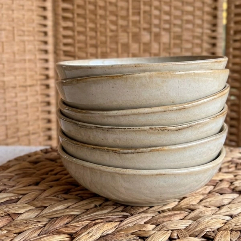 SET DE 6 BOWL REDONDO CERAMICA 18.5 X 5 CM ARENA LINEA RUSTICA - 5