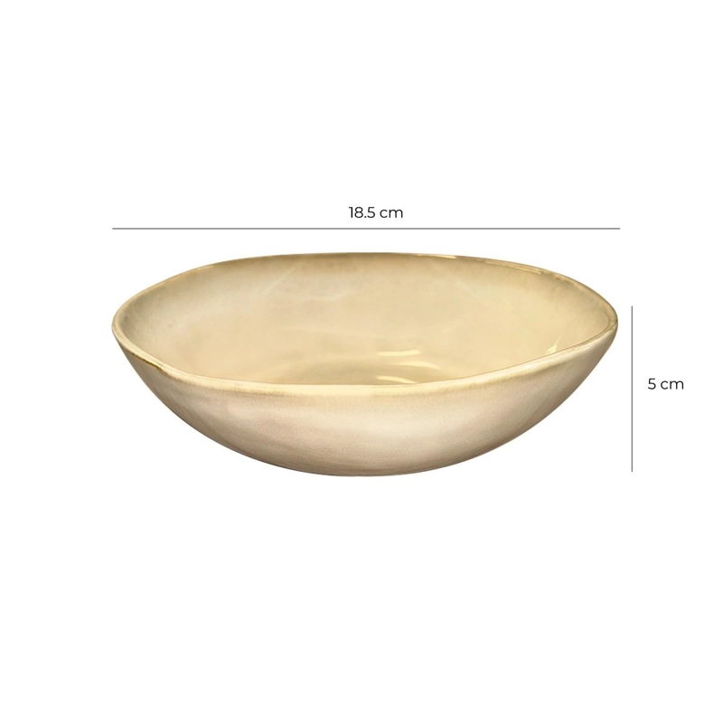 SET DE 6 BOWL REDONDO CERAMICA 18.5 X 5 CM ARENA LINEA RUSTICA - 6