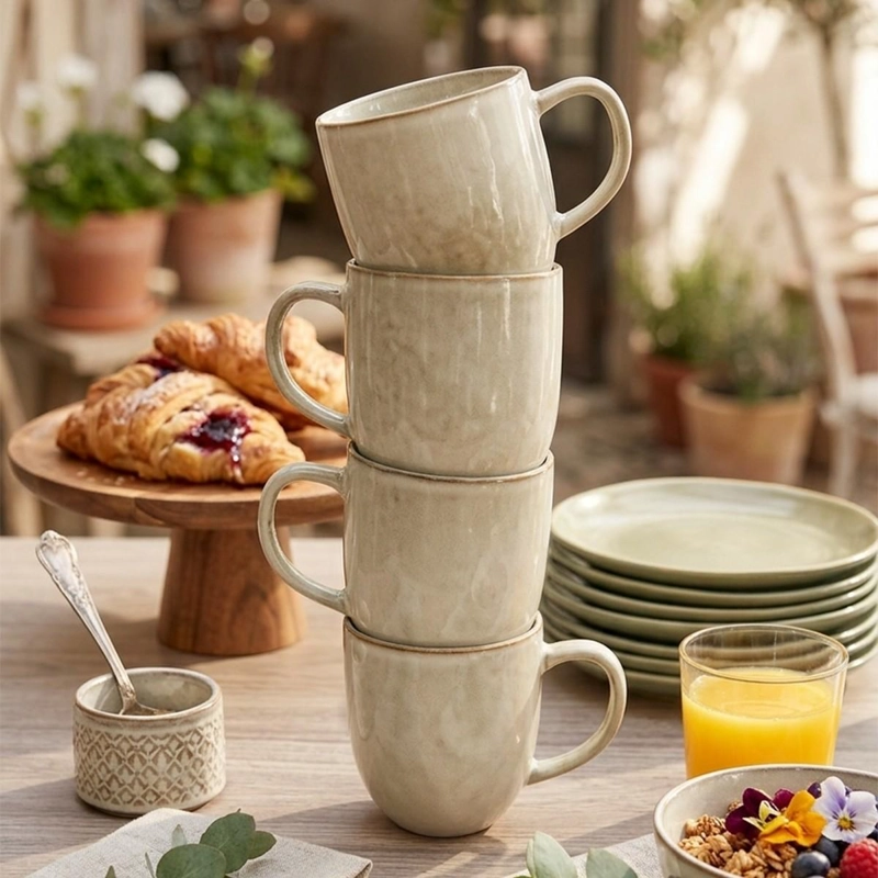 SET DE 6 MUG 330 ML CERAMICA ARENA LINEA RUSTICA - 2