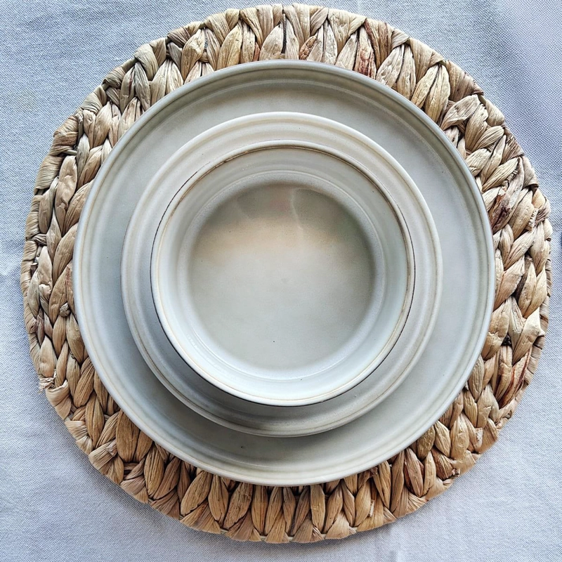 SET DE 6 BOWL REDONDO CERAMICA 14 X 5.5 CM BEIGE LINEA RUSTICA - 4