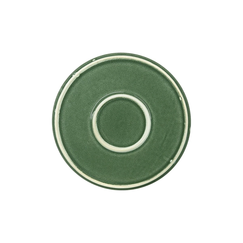 SET DE 6 PLATO REDONDO CERAMICA 21 CM VERDE LINEA RUSTICA - 3