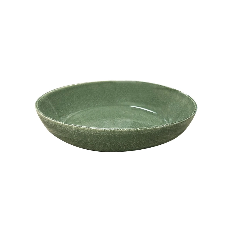 SET DE 6 BOWL REDONDO CERAMICA 21.8 X 4.5 CM VERDE LINEA RUSTICA - 1
