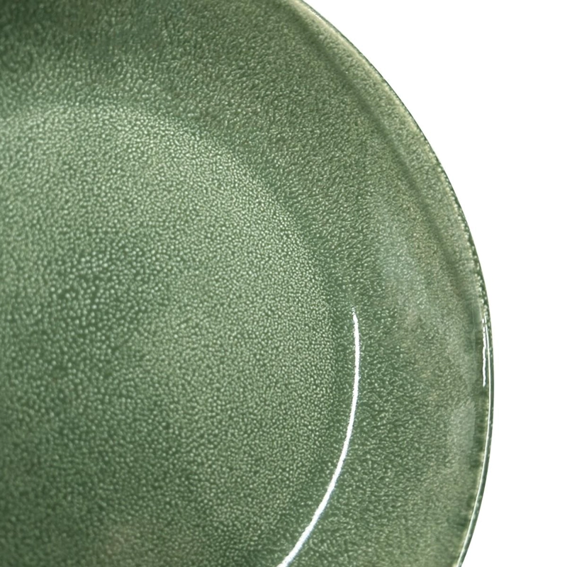 SET DE 6 BOWL REDONDO CERAMICA 21.8 X 4.5 CM VERDE LINEA RUSTICA - 6