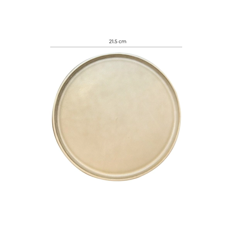 SET DE 6 PLATO REDONDO CERAMICA 21.5 CM BEIGELINEA RUSTICA - 6