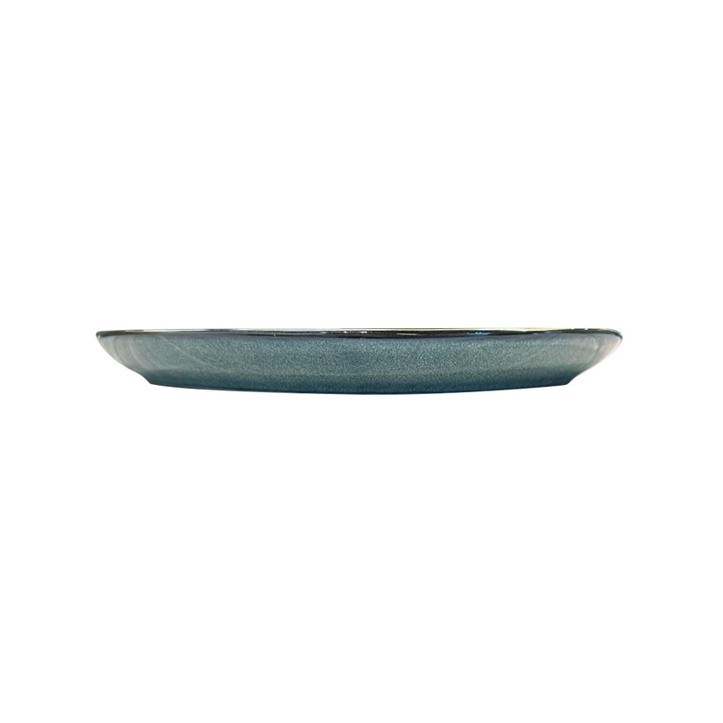 SET DE 6 PLATO REDONDO CERAMICA 26 CM AZUL GRAFITO LINEA RUSTICA - 4