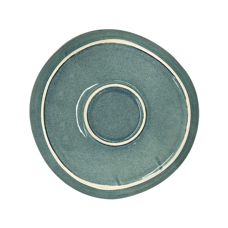 SET DE 6 PLATO REDONDO CERAMICA 26 CM AZUL GRAFITO LINEA RUSTICA - 5