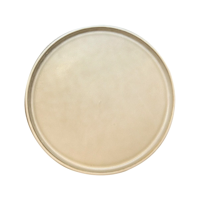 SET DE 6 PLATO REDONDO CERAMICA 26.5 CM BEIGE LINEA RUSTICA - 1
