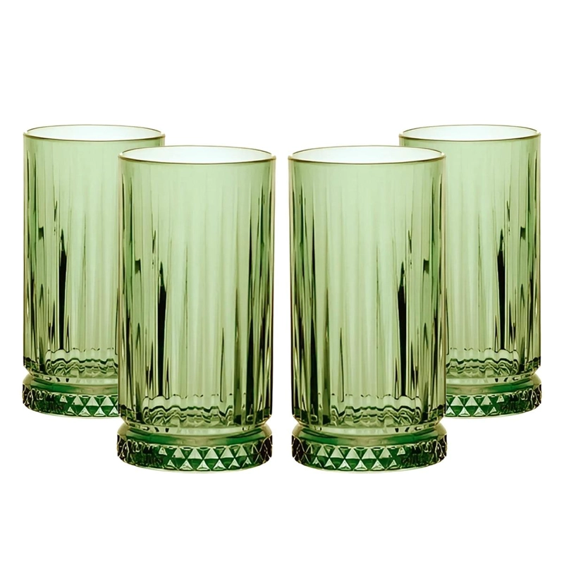 SET DE 4 VASOS REFRESCO ALTO 435 CC VERDE LINEA ELYSIA - 1