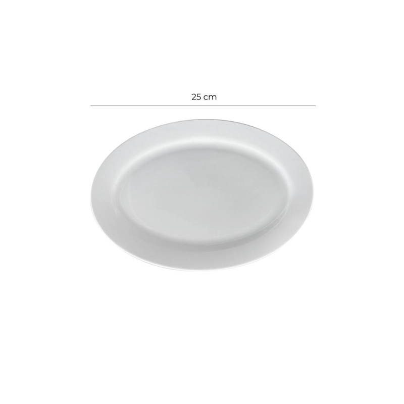 SET 6 PLATOS OVALADO DE PORCELANA DE 25 CM LINEA PADUA - 5
