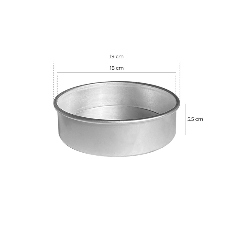 MOLDE DE ALUMINIO REDONDO BASE DESMONTABLE 18 CM - 4