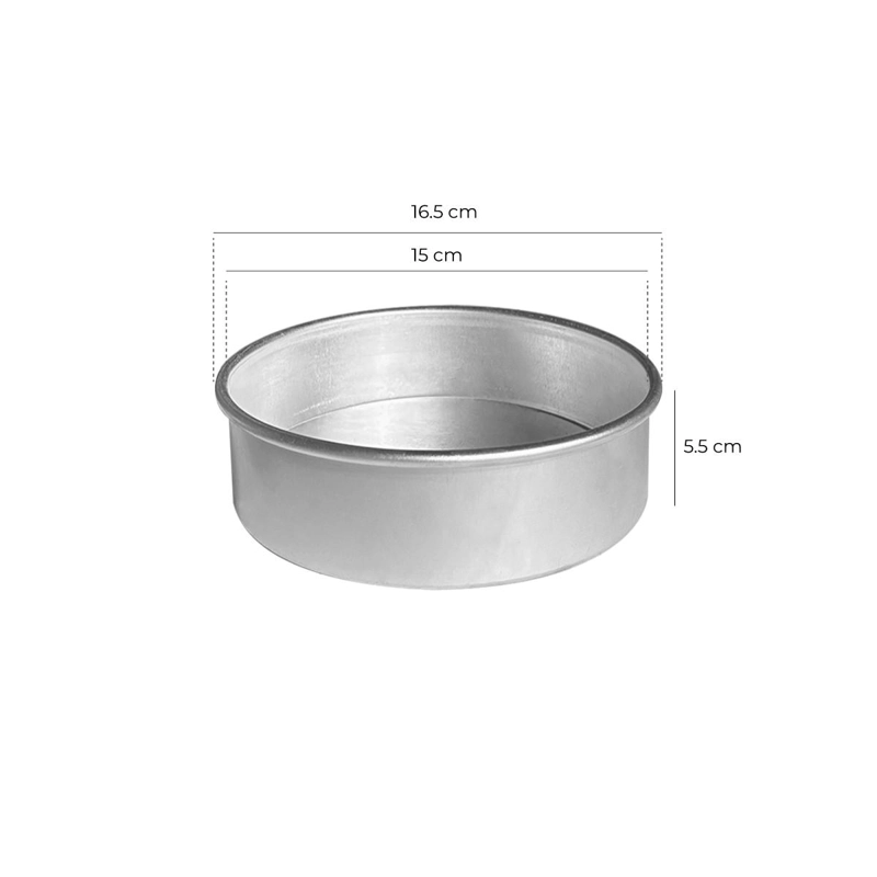 MOLDE DE ALUMINIO REDONDO BASE DESMONTABLE 15 CM - 4