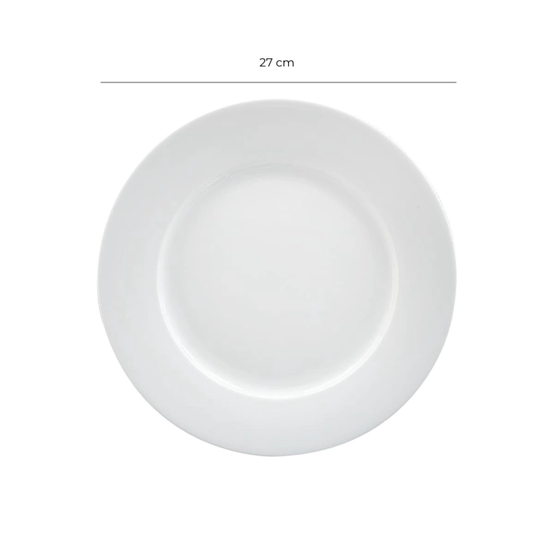 SET 6 PLATO BORDE ANCHO DE PORCELANA 27 CM PADUA - 4
