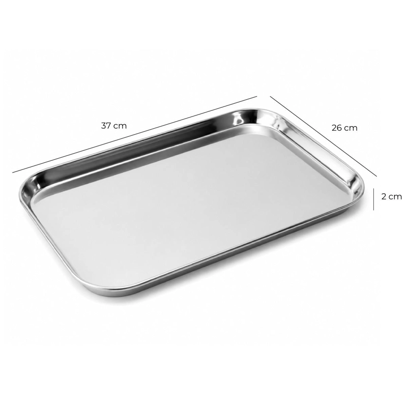 BANDEJA DE SERVICIO RECTANGULAR ACERO INOXIDABLE 37 X 26 CM - 5