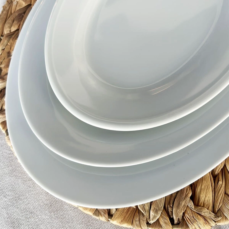 SET 6 PLATOS OVALADO DE PORCELANA DE 35 CM LINEA PADUA - 2