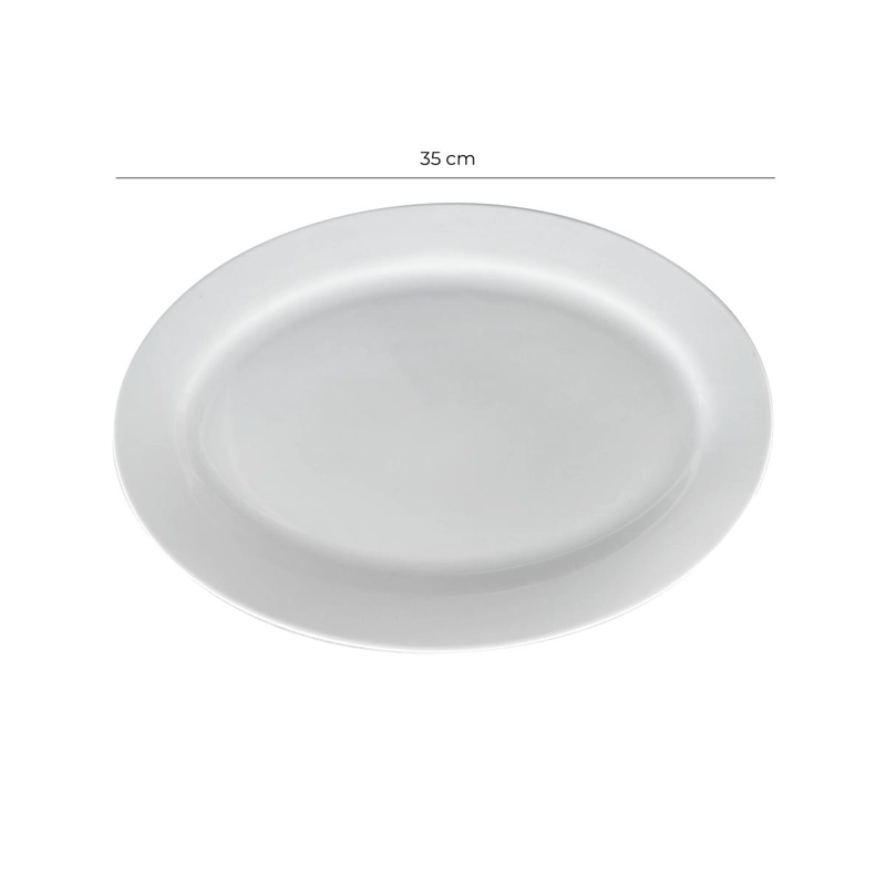 SET 6 PLATOS OVALADO DE PORCELANA DE 35 CM LINEA PADUA - 5