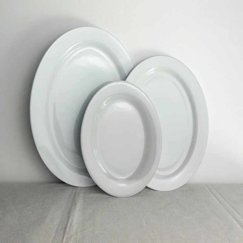 SET 6 PLATOS OVALADO DE PORCELANA DE 35 CM LINEA PADUA - 7