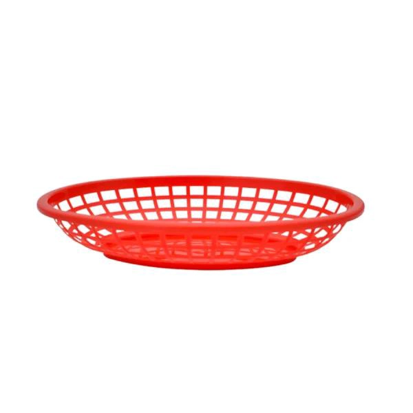 CANASTO POLIETILENO ROJO OVAL 23X14.5XH4.5 CM - 2