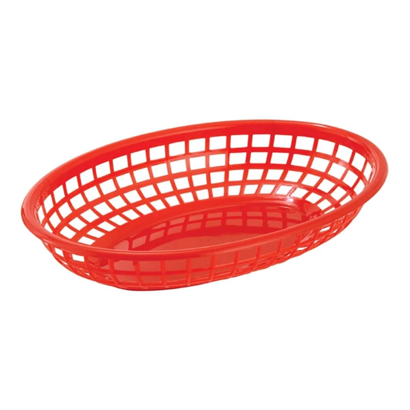 CANASTO POLIETILENO ROJO OVAL 23X14.5XH4.5 CM - 5