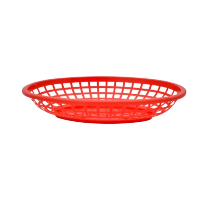 CANASTO POLIETILENO ROJO OVAL 23X14.5XH4.5 CM - 7