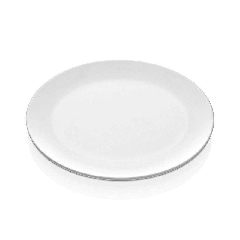 SET DE 6 PLATOS MELAMINA REDONDO SIN BORDE BLANCA 23 CM LINEA CLASICA - 3