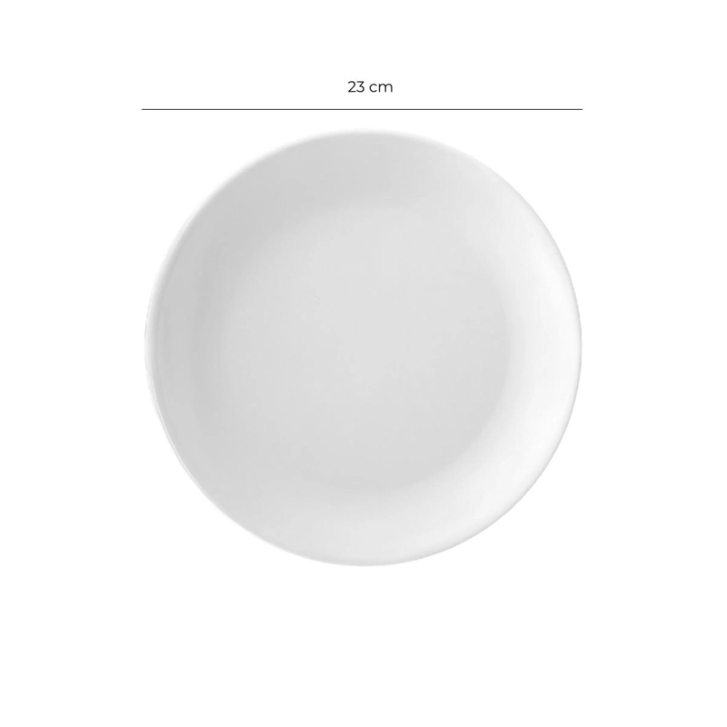 SET DE 6 PLATOS MELAMINA REDONDO SIN BORDE BLANCA 23 CM LINEA CLASICA - 8